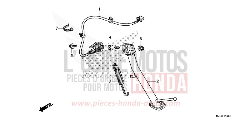 BEQUILLE de NC750X DCT SWORD SILVER METALLIC (NHA95) 2014